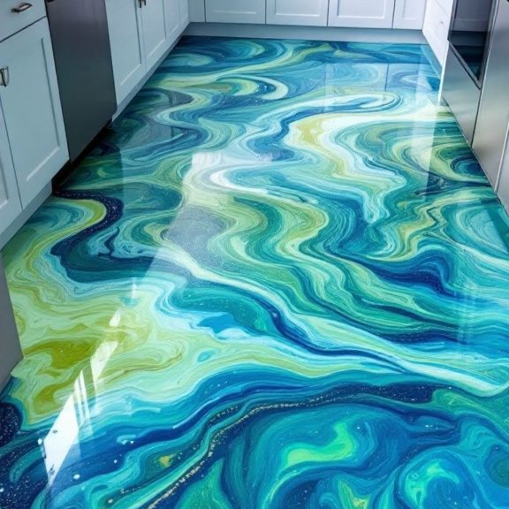 Metallic epoxy floor